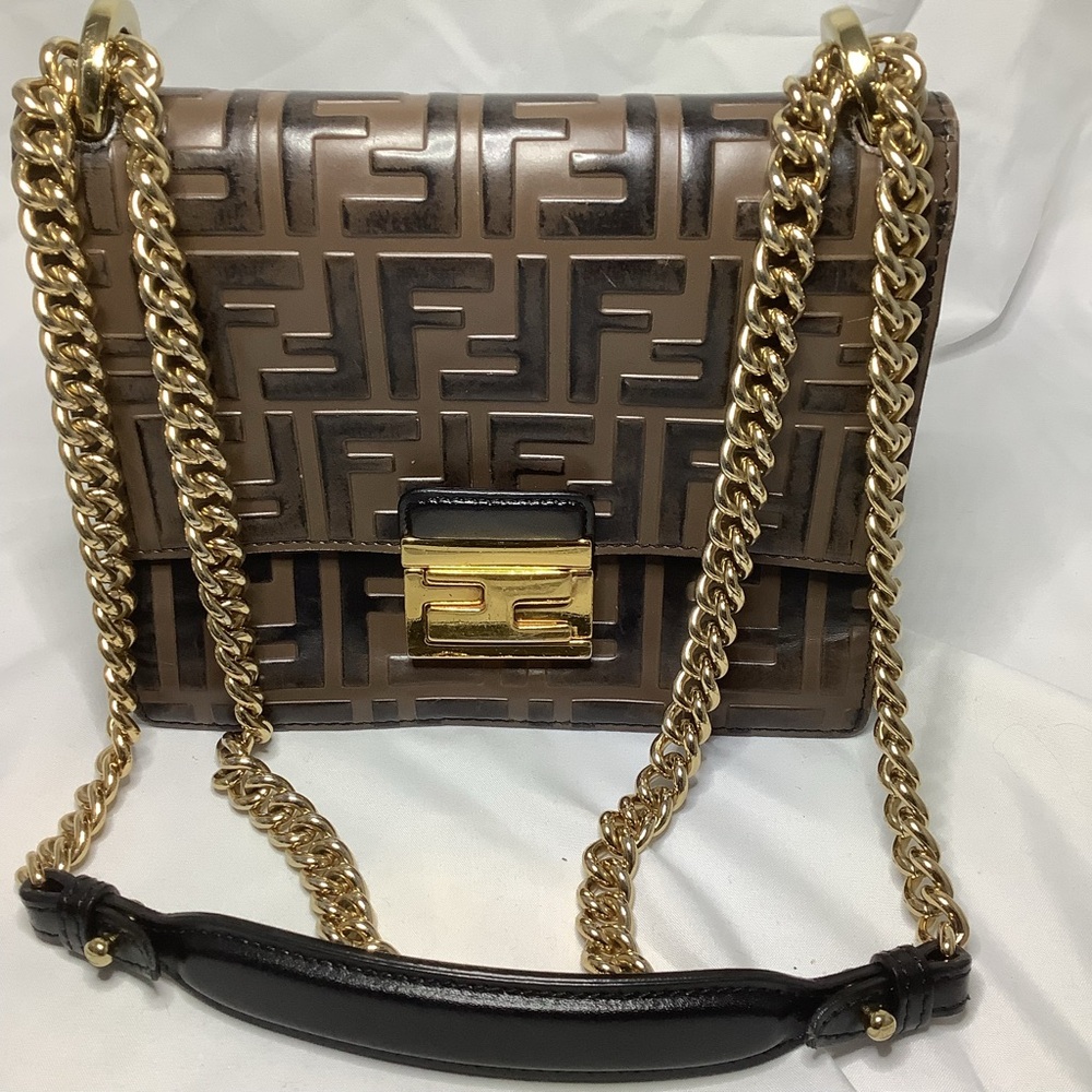 Fendi Leather Zucca Shoulder Bag
